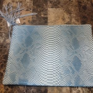 BAM FOREVER Genuine Leather  Clutch Purse Bag Pouch Women's auqua